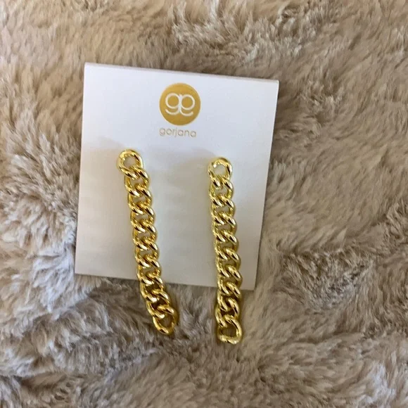 Gorjana Gold Chain Link Earrings - Picture 1 of 2